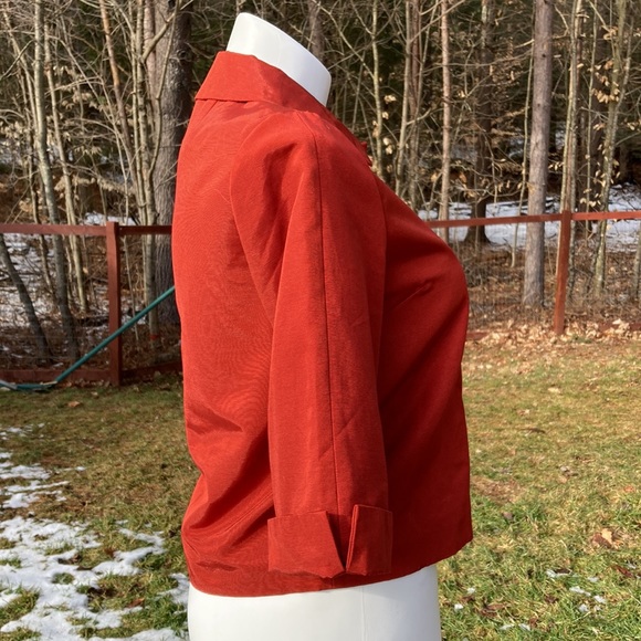 Banana Republic Factory dark orange three button 3/4 sleeve lined jacket size M - Picture 4 of 6